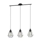 Eglo Pendelleuchte Tarbes Stahl Schwarz | IP20 - Geeignet für 3x E27 